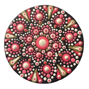 SOLD! Beautiful 3” Mandala Dot Painting Magnet by Lindsey Harper Designs